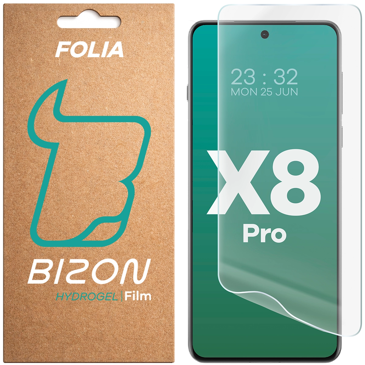 Pudełko i folia hydrożelowa na ekran Bizon Film Hydrogel Front do Oppo Find X8 Pro